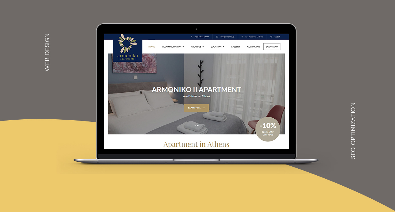 armoniko airbnb apartment athens acropolis motivar projects webdesign